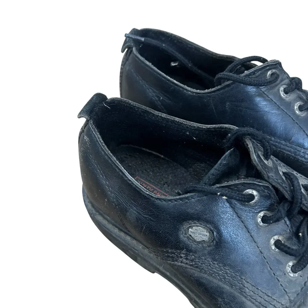 Harley Davidson Black Leather Sneaker Boots Sz 9.5